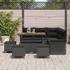 vidaXL Garten-Sofa-Set mit Kissen mit Speicher 9 pcs Schwarz
