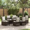 vidaXL Garten Essgruppe 7 pcs Braun Poly-Rattan