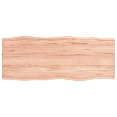 vidaXL Tischplatte 100x40x2 cm Massivholz Eiche Behandelt Baumkante