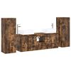 vidaXL Badezimmerm&ouml;bel-Set 5 stk. Ger&auml;ucherte Eiche 33 x 34,5 x 100 cm