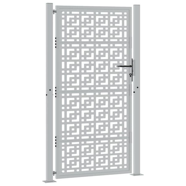 vidaXL Gartentor 100x175 cm Verwitterungsstahl Kreuzdesign