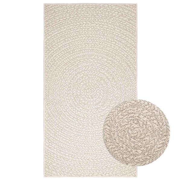 vidaXL Teppich ZIZUR Creme 80x150 cm Jute-Optik Indoor und Outdoor