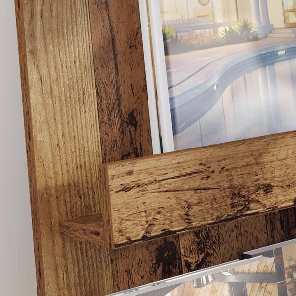 vidaXL Magazinregal mit Regal Altholz 43 x 11 x 102 cm Holzwerkstoff