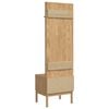 vidaXL Flurschrank FLORO Wachsbraun 50 x 40 x 158 cm Massivholz Kiefer