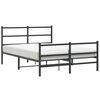 vidaXL Bettgestell mit Kopf- und Fu&szlig;teil Metall Schwarz 135x190 cm