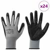 vidaXL Arbeitshandschuhe 24 pcs Grau und Schwarz 10 / XL Polyester