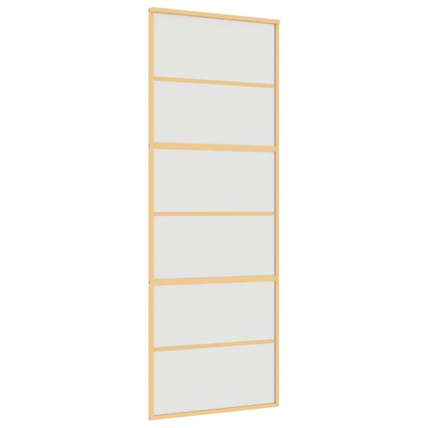 vidaXL Schiebet&uuml;r Golden 76x205 cm Matt ESG-Glas und Aluminium