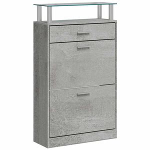 vidaXL Schuhschrank Betongrau 63x24x104 cm Holzwerkstoff