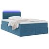 vidaXL Bett mit Stauraum und LED mit Matratze Blau 120 x 190 cm Samt