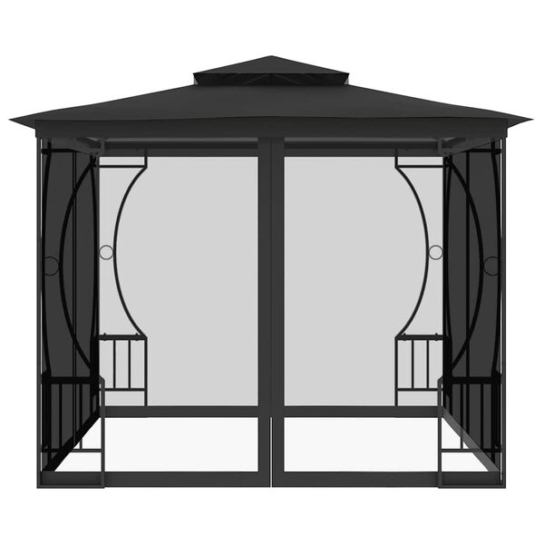 vidaXL Pavillon mit Netz 300x300x265 cm Anthrazit