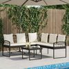 vidaXL Garten-Sofaset mit Kissen 2 pcs Schwarz Stahl