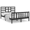 vidaXL Massivholzbett Schwarz 135x190 cm