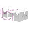 vidaXL 5-tlg. Garten-Essgruppe mit Kissen Braun Poly Rattan