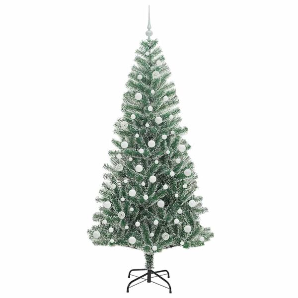 vidaXL K&uuml;nstlicher Weihnachtsbaum beschneit mit LED Licht 210 cm