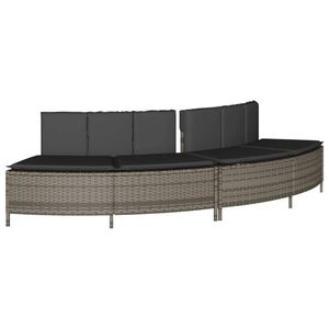 vidaXL Whirlpool-B&auml;nke mit Auflagen 2 Stk. Grau Poly Rattan