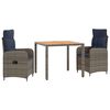 vidaXL Outdoortisch-Set 3 stk. PE Rattan und pulverbeschichteter Stahl