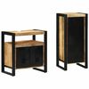 vidaXL Badezimmerm&ouml;bel-Set 2 Stk. Braun und Schwarz Massivholz Mango