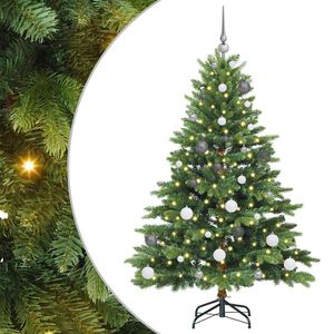 vidaXL K&uuml;nstlicher Weihnachtsbaum mit 150 LEDs Gr&uuml;n 150 cm PE und PVC