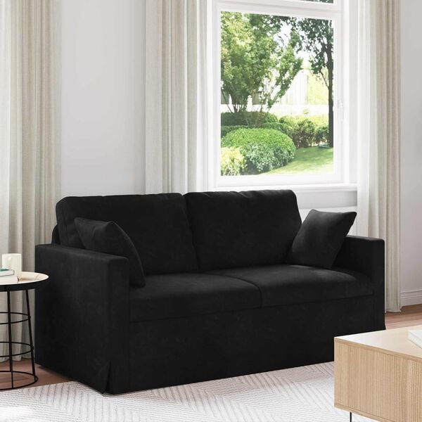 vidaXL Sofa Schwarz Gesamtabmessungen: 158 x 78 x 80 cm (B x T x H)