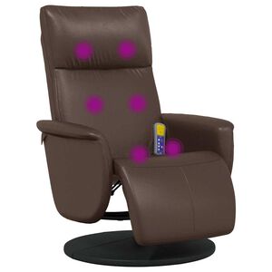 vidaXL Massagesessel mit Fu&szlig;teil Braun Kunstleder