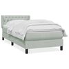 vidaXL Boxspringbett mit Matratze Hellgrau 90x220 cm Samt