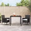 vidaXL Gartenst&uuml;hle mit Kissen 2 Stk. Schwarz Poly Rattan