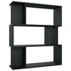 vidaXL B&uuml;cherregal/Raumteiler Schwarz 80x24x96 cm Holzwerkstoff