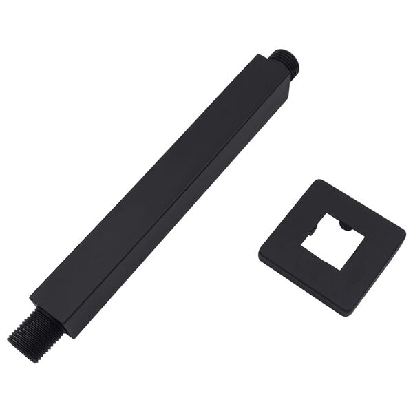 vidaXL Duscharm Quadratisch Edelstahl 201 Schwarz 20 cm