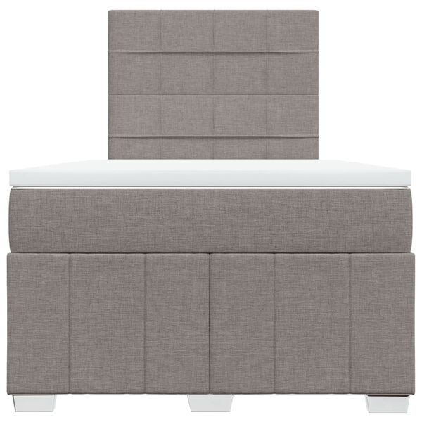 vidaXL Boxspringbett mit Matratze Taupe 120x200 cm Stoff