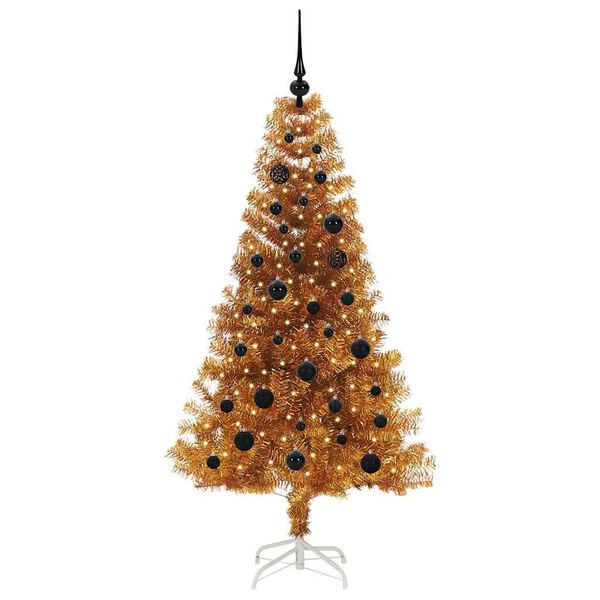 vidaXL Weihnachtsbaum mit 150 LEDs mit Ständer Gold 150 cm Haustier