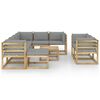 vidaXL 10-tlg. Garten-Lounge-Set mit Kissen Impr&auml;gniertes Kiefernholz