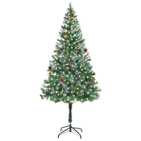 vidaXL K&uuml;nstlicher Weihnachtsbaum Gr&uuml;n 180 cm PVC und Stahl