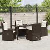 vidaXL Garten Essgruppe 5 pcs Braun Poly-Rattan