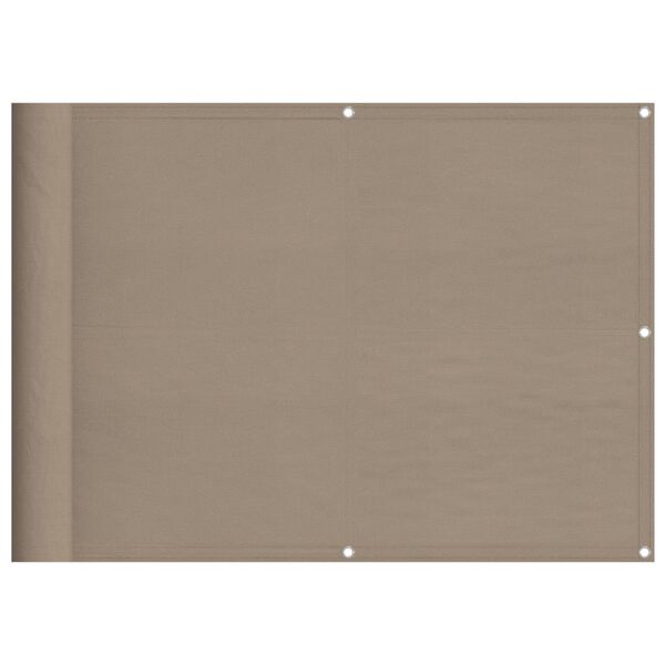 vidaXL Balkon-Sichtschutz Taupe 75x1000 cm 100 % Polyester-Oxford