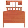 vidaXL Massivholzbett mit Regal ohne Matratze Wachsbraun 100x200 cm