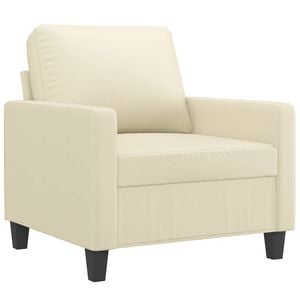 vidaXL Sessel Creme 60 cm Kunstleder