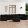 vidaXL 8-tlg. Garten-Lounge-Set mit Kissen Poly Rattan Schwarz