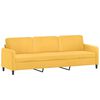 vidaXL 3-Sitzer-Sofa mit Hocker Hellgelb 210 cm Samt
