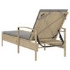 vidaXL Sonnenliege mit Auflage Beige 63x200x81 cm Poly Rattan