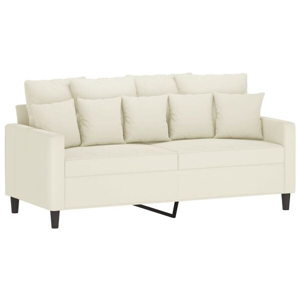 vidaXL 2-Sitzer-Sofa Creme 140 cm Samt