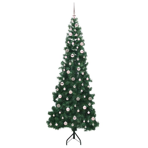 vidaXL Eckiger k&uuml;nstlicher Weihnachtsbaum Gr&uuml;n 240 cm PVC und Metall