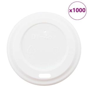 vidaXL Deckel f&uuml;r Pappbecher &Oslash;60 mm 4oz 1000 Stk. Wei&szlig; Kunststoff