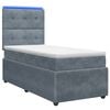 vidaXL LED Boxspringbett mit Matratze Dunkelgrau 80 x 200 cm Samt