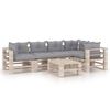 vidaXL 6-tlg. Garten-Lounge-Set aus Paletten mit Kissen Kiefernholz