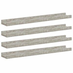 vidaXL Wandregale 4 Stk. Betongrau 60x9x3 cm