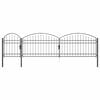 vidaXL Gartentor mit gew&ouml;lbtem Oberteil Assen Grau 500 x 75 cm Stahl