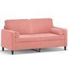 vidaXL 2-Sitzer-Sofa mit Kissen Rosa 140 cm Samt