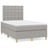 vidaXL Boxspringbett mit Matratze & LED Hellgrau 120x190 cm Stoff