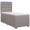 vidaXL Boxspringbett mit Matratze mit Kopfteil Taupe 90 x 190 cm Stoff