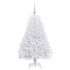 vidaXL K&uuml;nstlicher klappbarer Weihnachtsbaum Wei&szlig; 120 cm PVC und Stahl